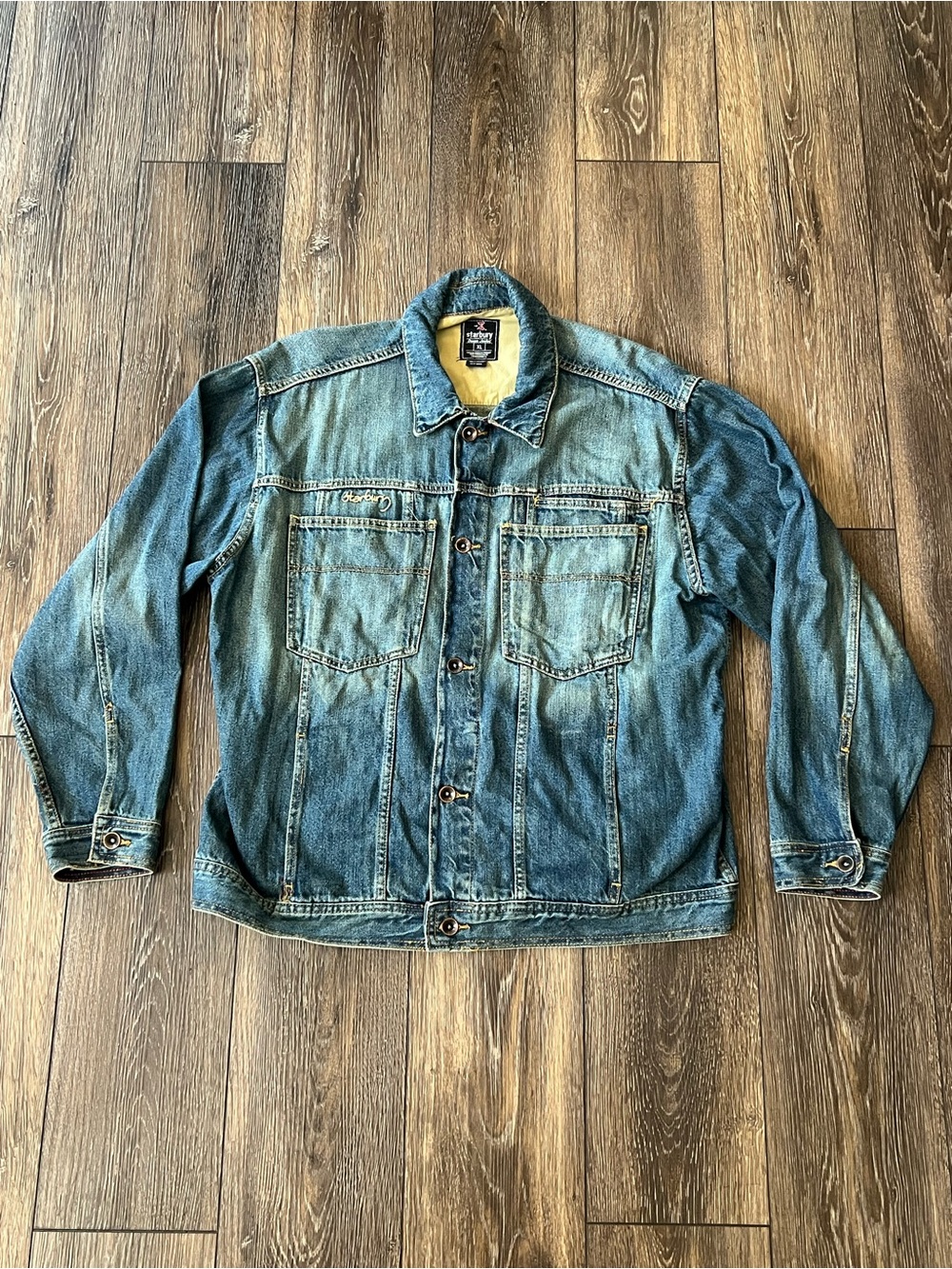 Starbury Denim Jean Button Down Jacket Men’s Size XL